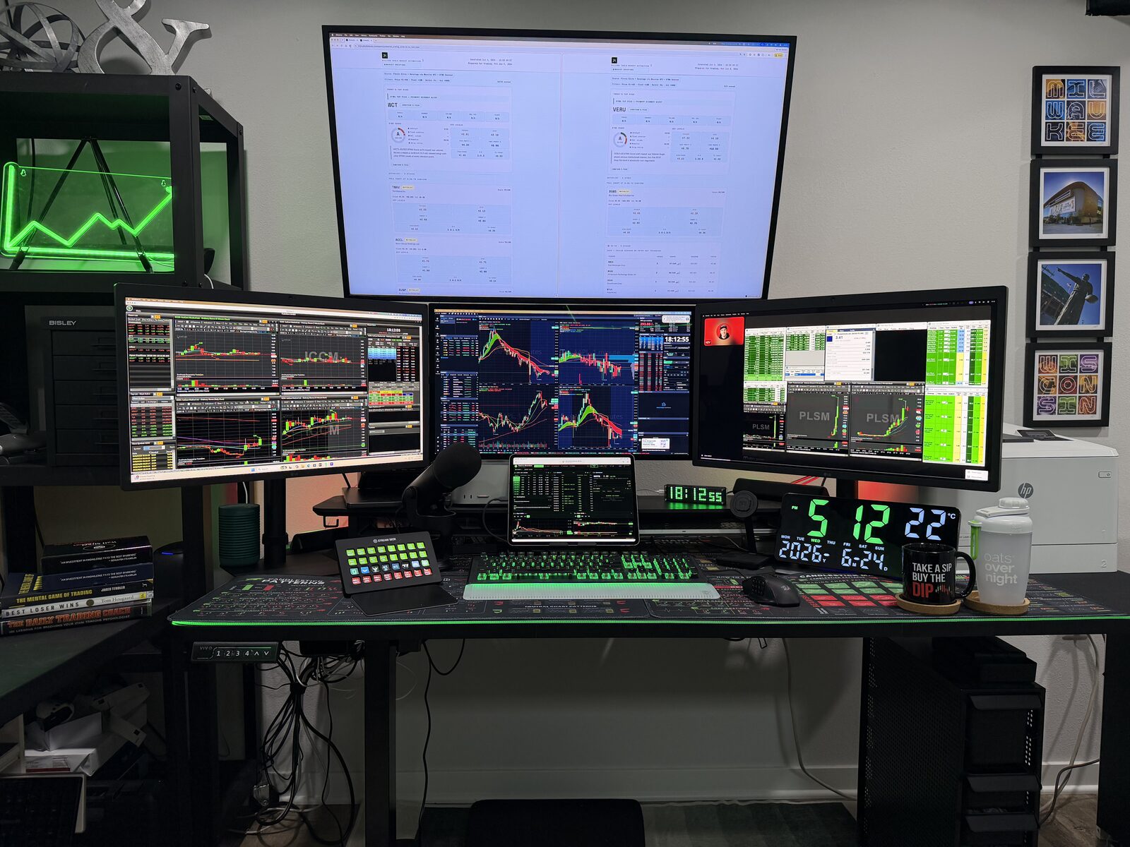 Jonathan's trading desk setup with numbered callouts