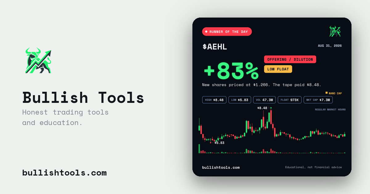 $AEHL Runner of the Day card