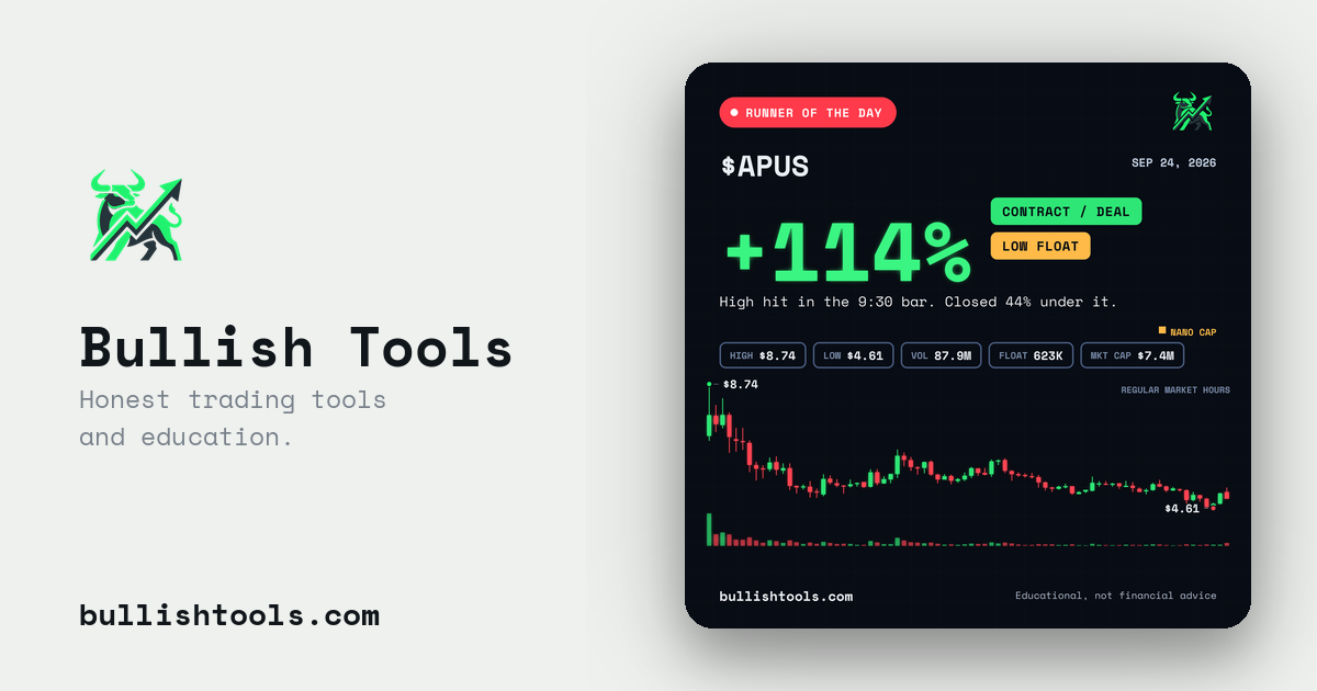 $APUS Runner of the Day card