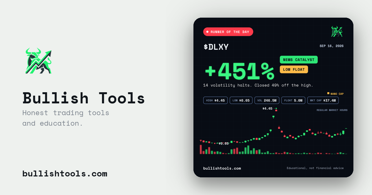 $DLXY Runner of the Day card