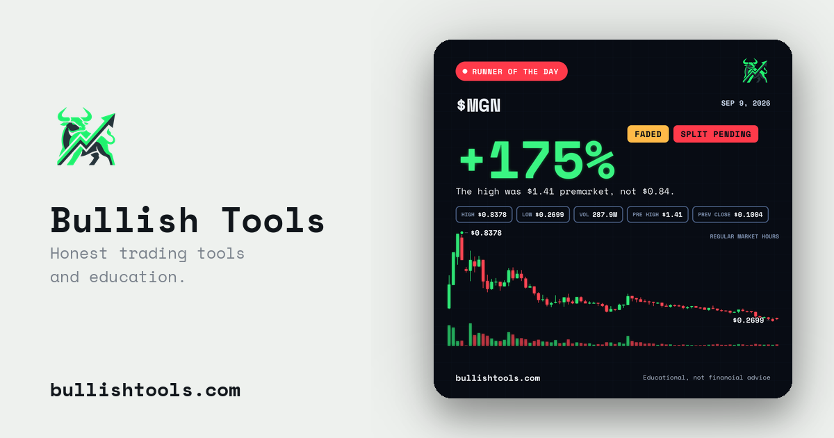 $MGN Runner of the Day card