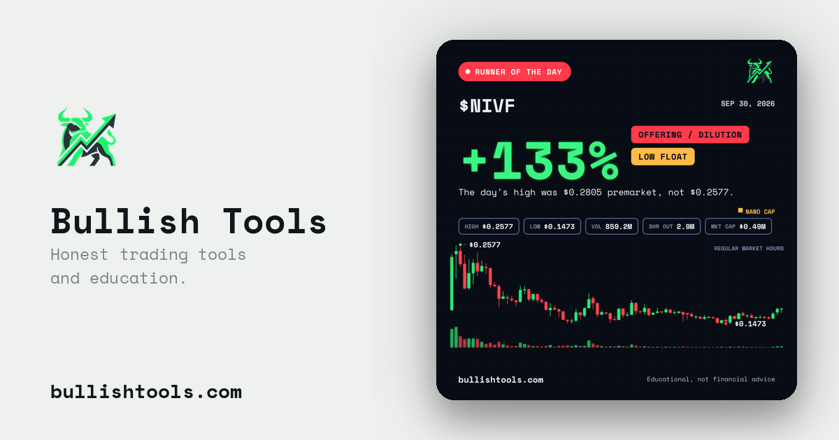 $NIVF Runner of the Day card