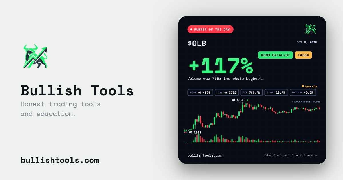 $OLB Runner of the Day card