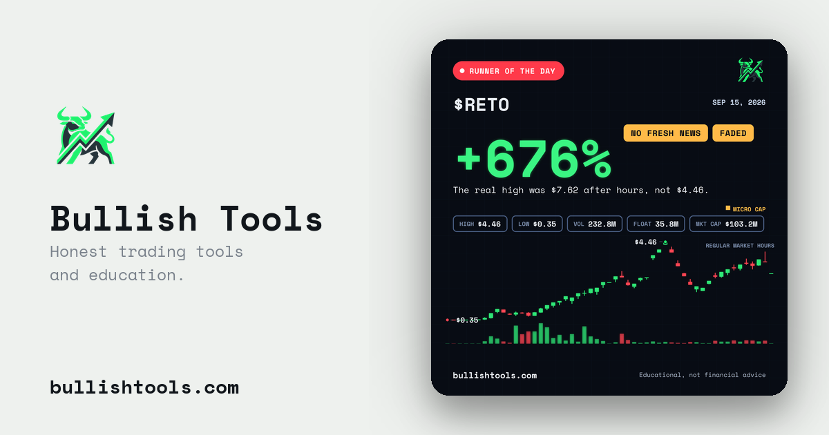 $RETO Runner of the Day card